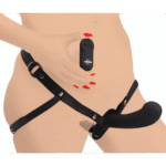 Vibromasseur pour couple – double godemichet avec harnais et télécommande – XR Brands noir XR Brands – Image 2