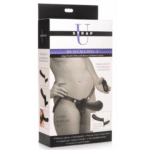 Vibromasseur pour couple – double godemichet avec harnais et télécommande – XR Brands noir XR Brands
