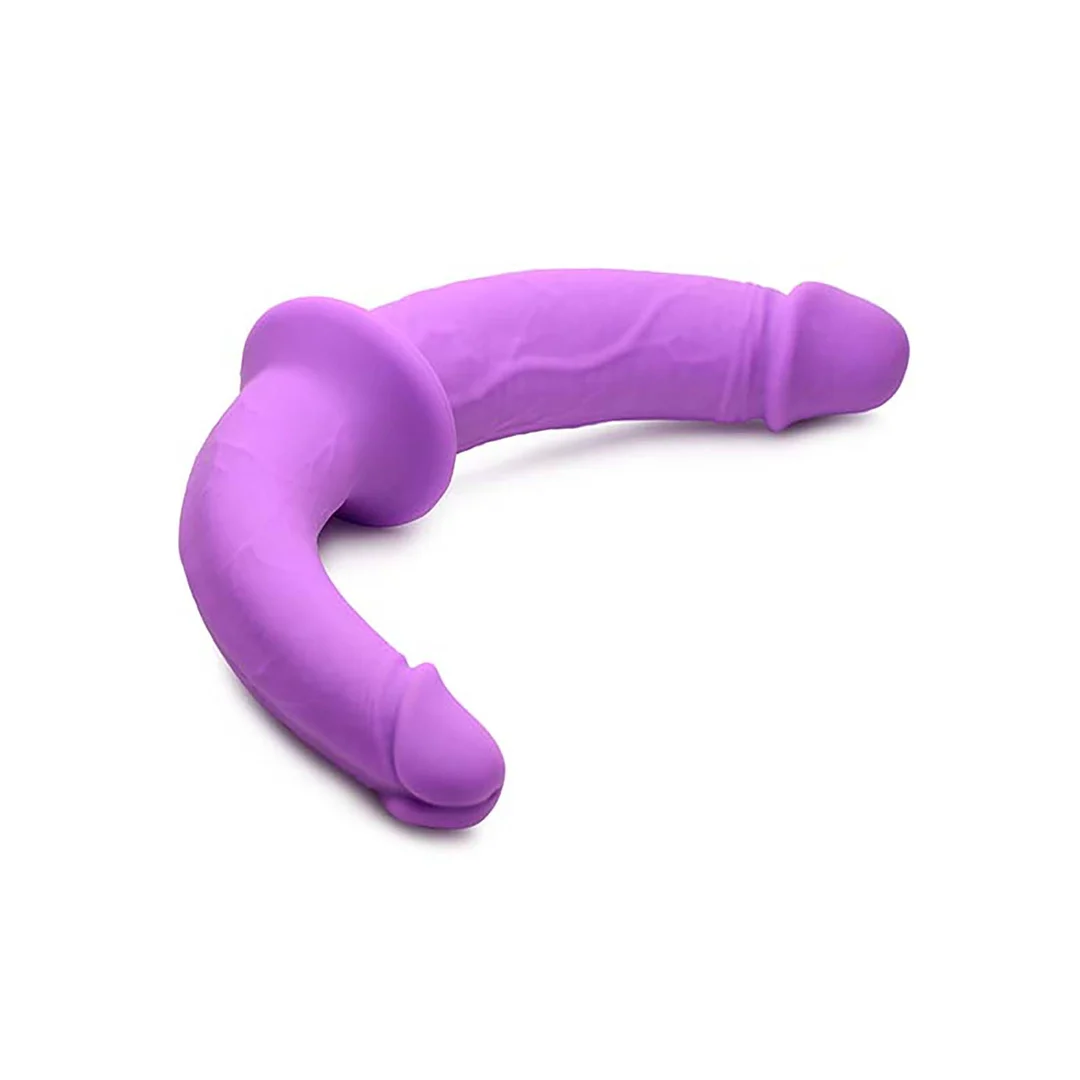 Gode ceinture avec sangles réglables – Double Charmer – Double gode en silicone avec harnais – Image 2