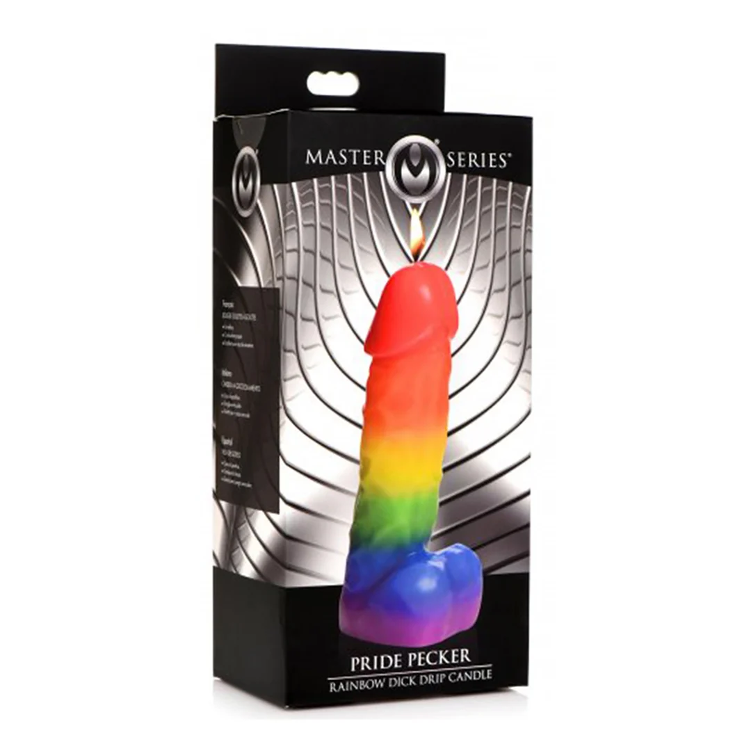 AG938-RBW-2 Bougie à cire coulante arc en ciel Pride Pecker – Image 1