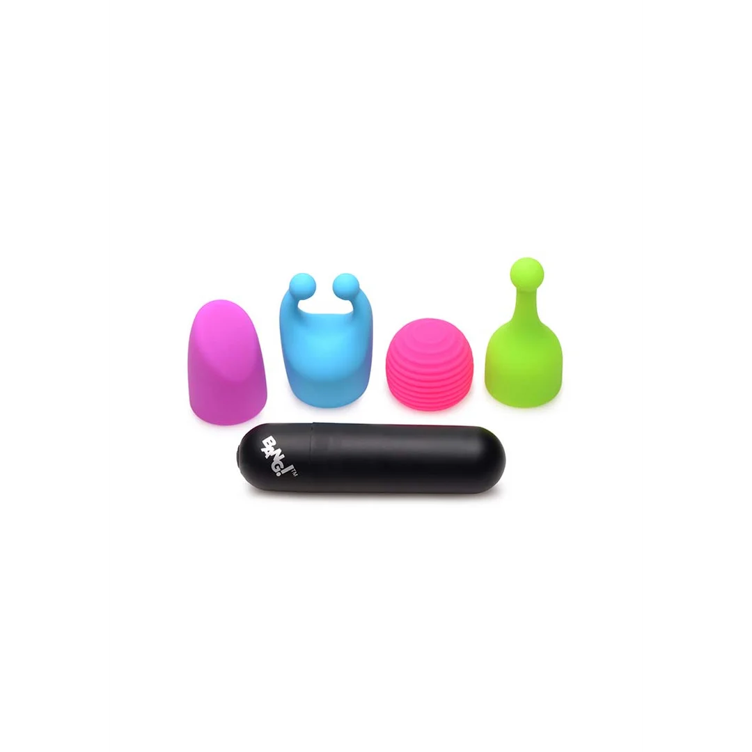 Vibrateur bullet rechargeable avec 4 embouts phosphorescents – XR Brands – Image 5