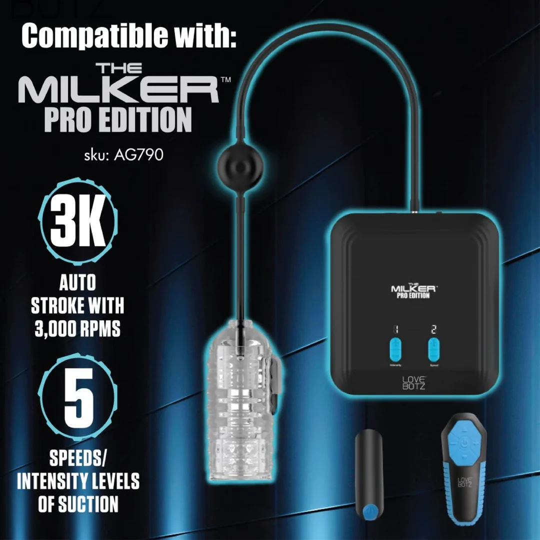 Masturbateur en TPE XR Brands Milker avec anneau pour les testicules – Image 4