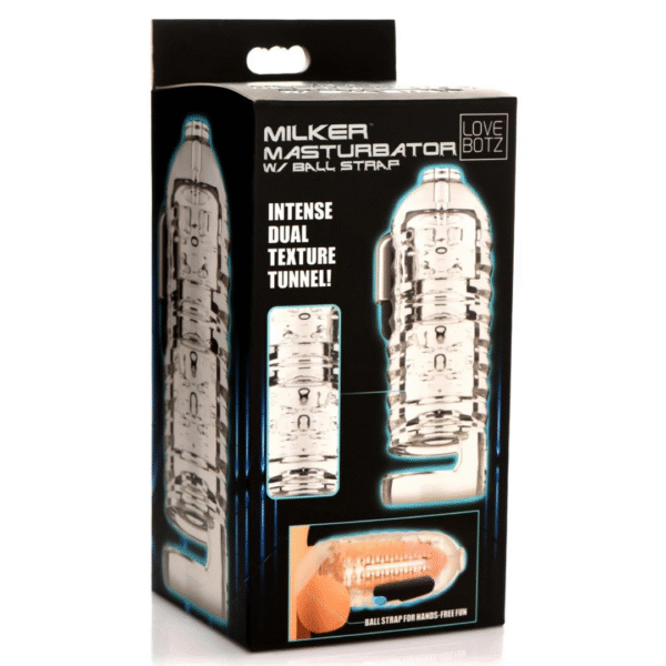 Masturbateur en TPE XR Brands Milker avec anneau pour les testicules