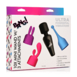 Mini wand de massage XR Brands avec 3 embouts