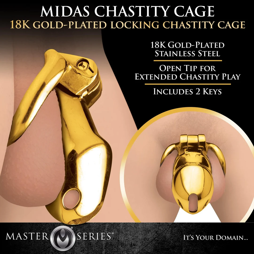 Cage de chasteté avec placage or 18k – Or – Image 4