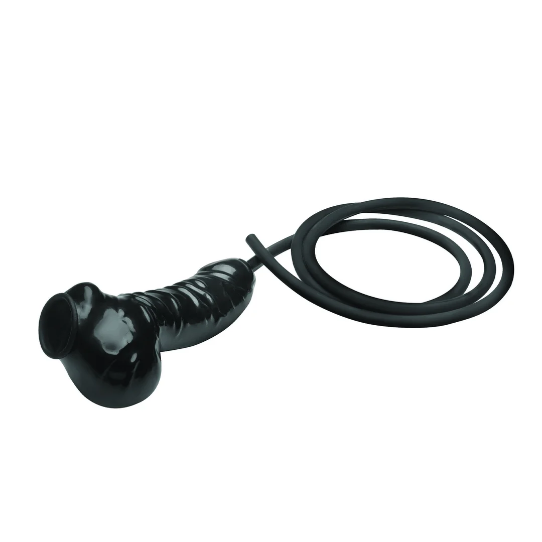 Manchon pénien avec long tube – Noir – Image 3