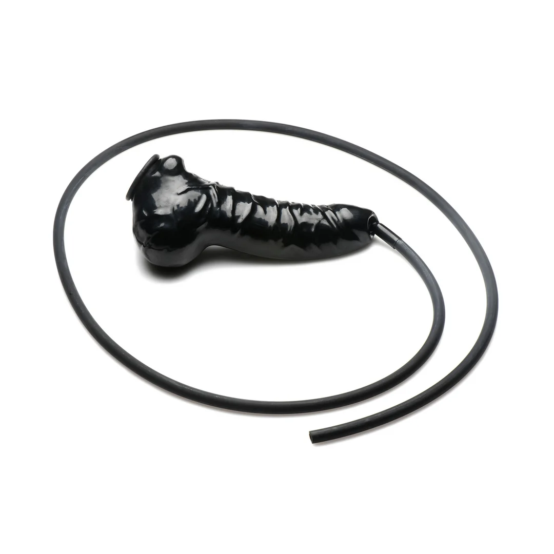 Manchon pénien avec long tube – Noir – Image 4