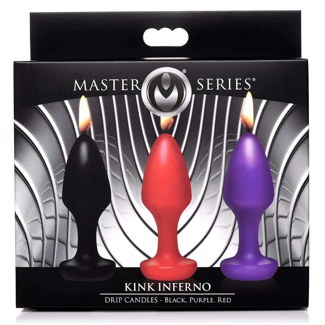 Bougies à gouttes pour jeu de cire, noir/violet/rouge, Kink Inferno – Image 2