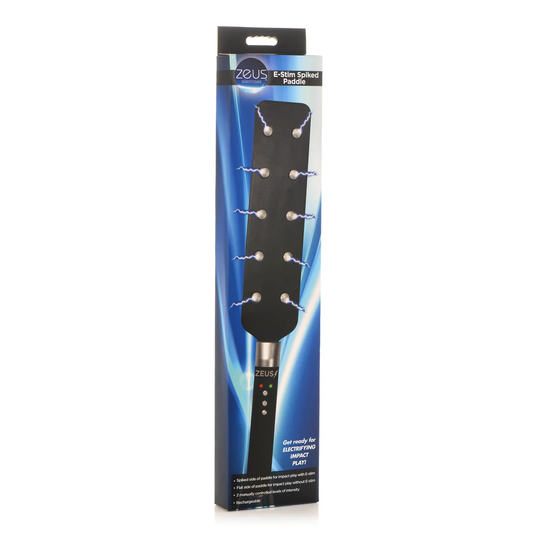Paddle BDSM à pointes, Spiked Paddle, noir – Image 1