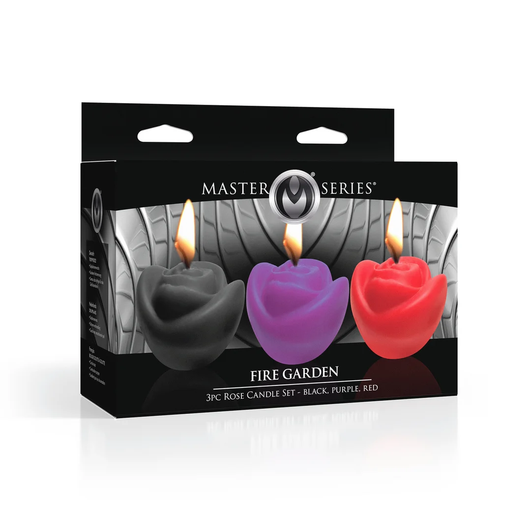 Set de bougies roses Fire Garden, 3 pièces – Image 1