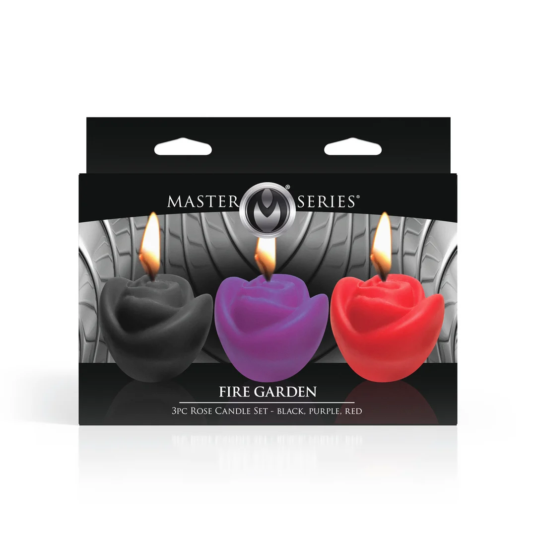 Set de bougies roses Fire Garden, 3 pièces – Image 2