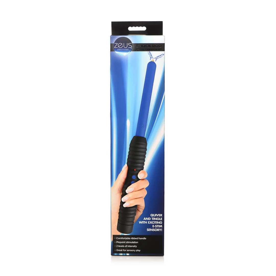 Baguette d’électrostimulation BDSM avec une prise en main ferme – Shock Rod – baguette électro stimulante – bleue – Image 2