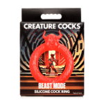 Anneau pénien en silicone XR Brands Beast Mode rouge – Image 2