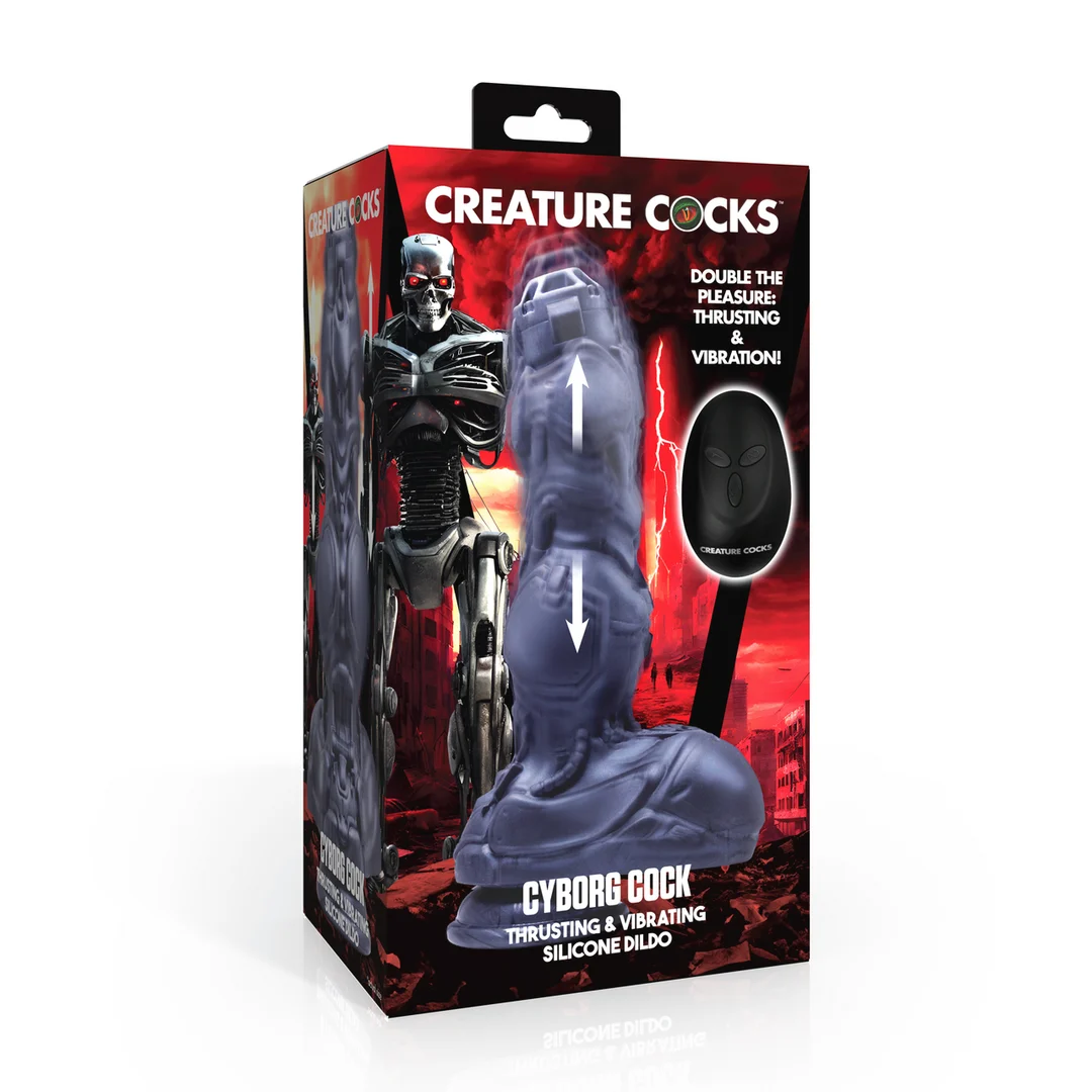 AH484-2 Gode vibrant et à poussée Cyborg Cock – Image 1