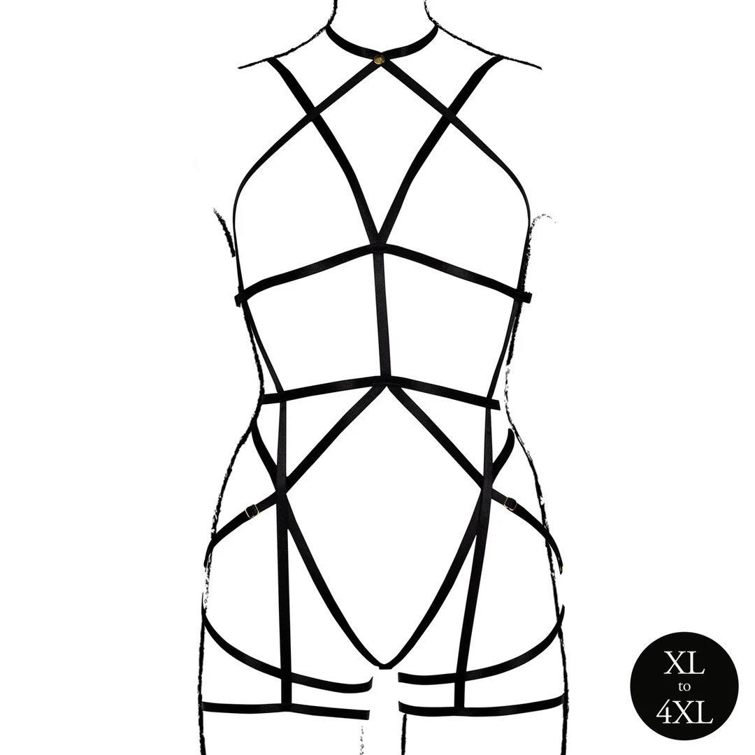 Body pour silhouette pulpeuse à bonnets ouverts et porte jarretelles, pour des courbes séduisantes – LIN – Image 4
