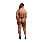 Body pour silhouette pulpeuse à bonnets ouverts et porte jarretelles, pour des courbes séduisantes – LIN – Image 3