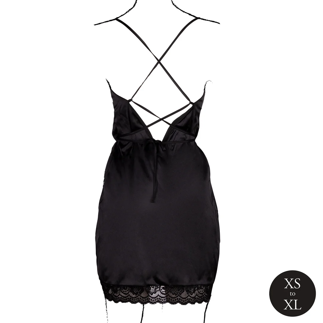 Robe sexy grande taille en satin, dos nu et fendue, pour un look glamour et pulpeux – Le Desir – Image 11