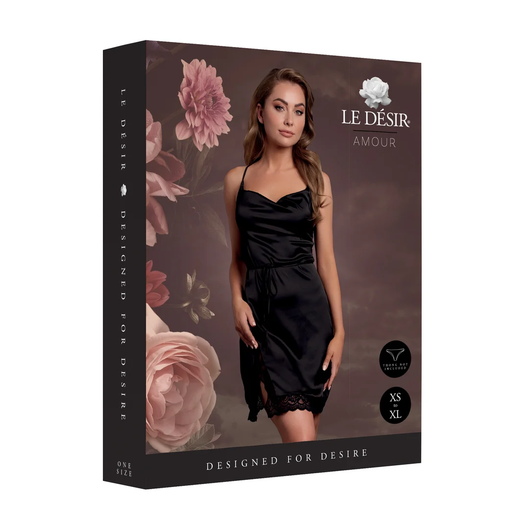 Robe sexy grande taille en satin, dos nu et fendue, pour un look glamour et pulpeux – Le Desir – Image 7