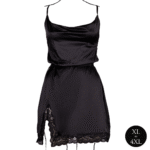 Robe sexy grande taille en satin, dos nu et fendue, pour un look glamour et pulpeux – Le Desir – Image 4