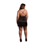 Robe sexy grande taille en satin, dos nu et fendue, pour un look glamour et pulpeux – Le Desir – Image 3