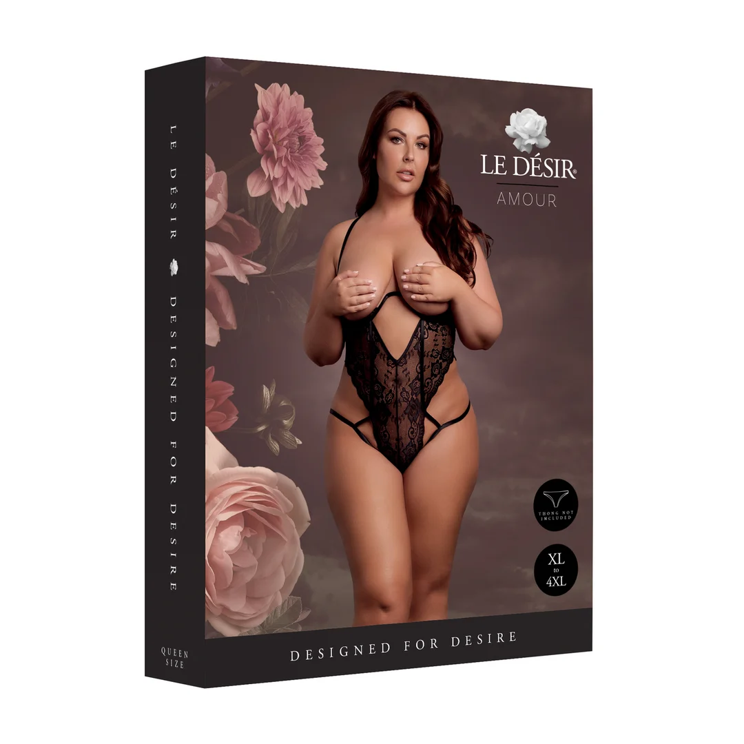 Body en dentelle à bonnets ouverts pour un look séduisant qui met les courbes en valeur, Le Desir – Image 1