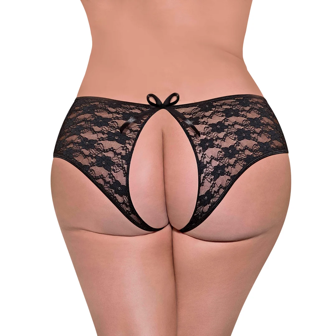 B303BLK2XL-5 Shorty ouvert en dentelle à dos fendu, pour une allure séduisante | Magic Silk – Image 1