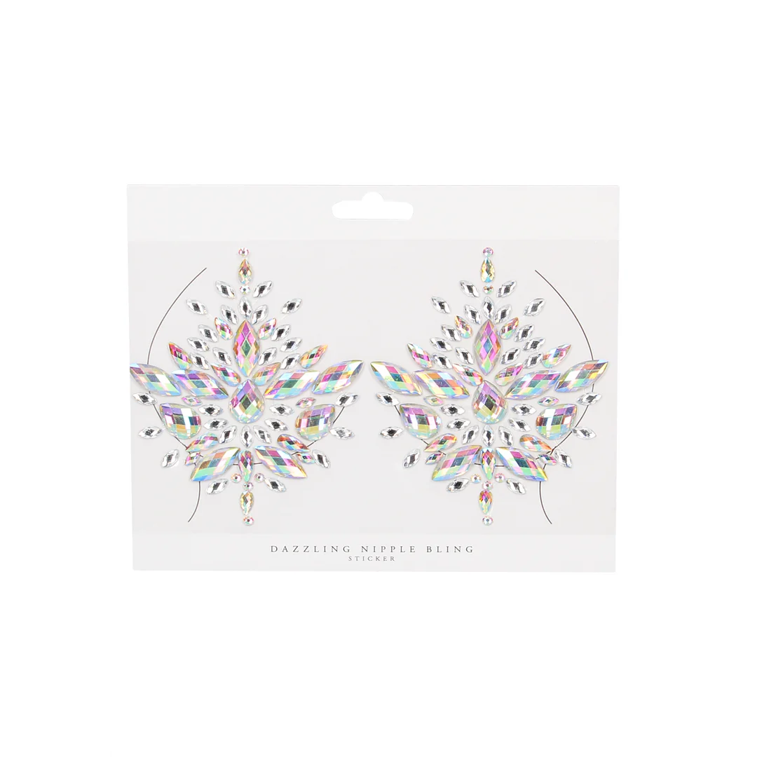 Autocollants pour tétons scintillants pour une tenue de carnaval sexy et de la lingerie glamour : Le Desir – Image 1