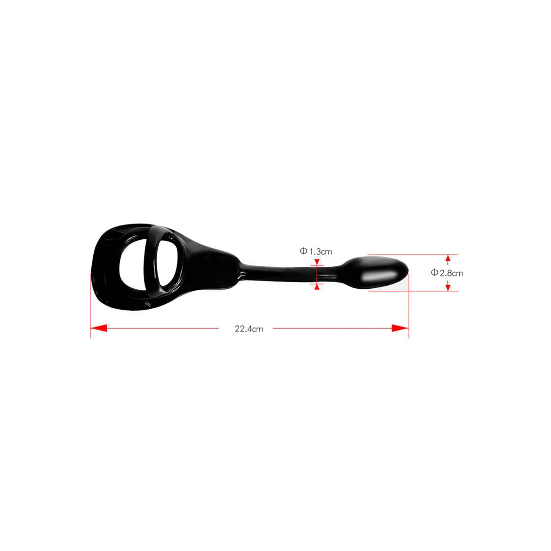 Cockring Armor Tug Lock avec sangle pour les testicules et plug anal – Image 10