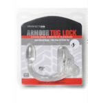 Cockring Armor Tug Lock avec sangle pour les testicules et plug anal – Image 7