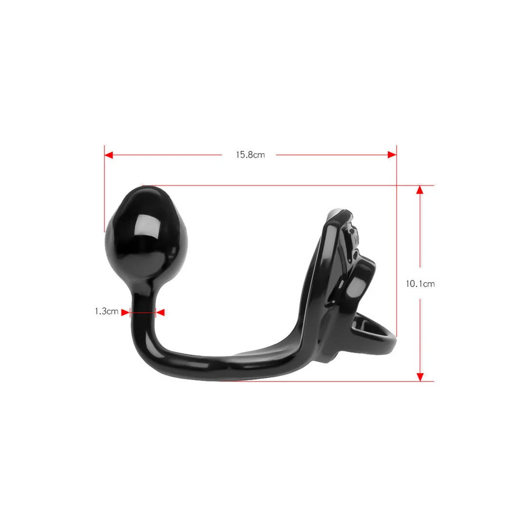 Armor Tug Lock avec sangle pour testicules et plug anal – Image 3