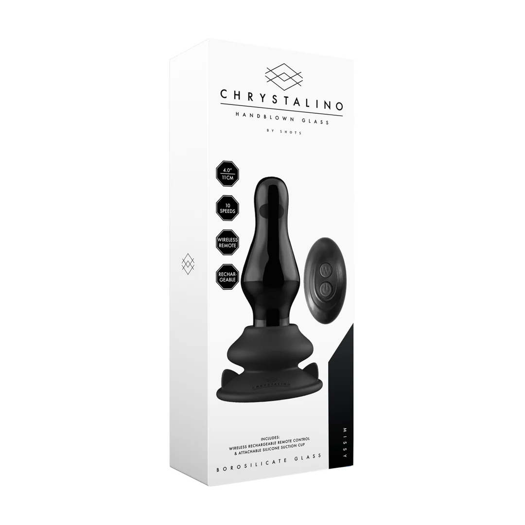 CHR038BLK-2 Vibromasseur en verre Missy avec ventouse – Image 1