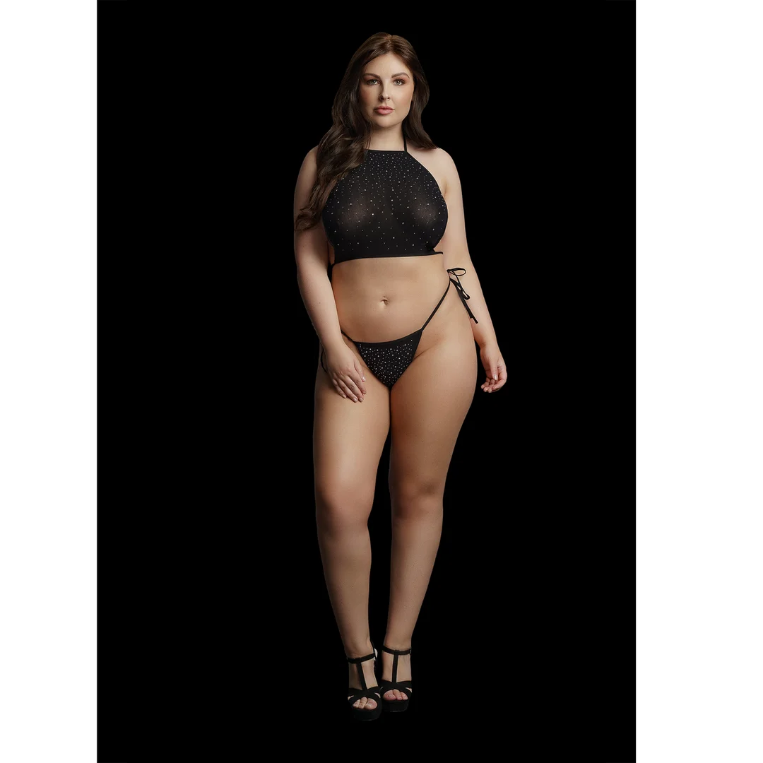 Ensemble de lingerie grande taille sexy avec ouverture à l’entrejambe, pour un look festif – LIN – Image 4