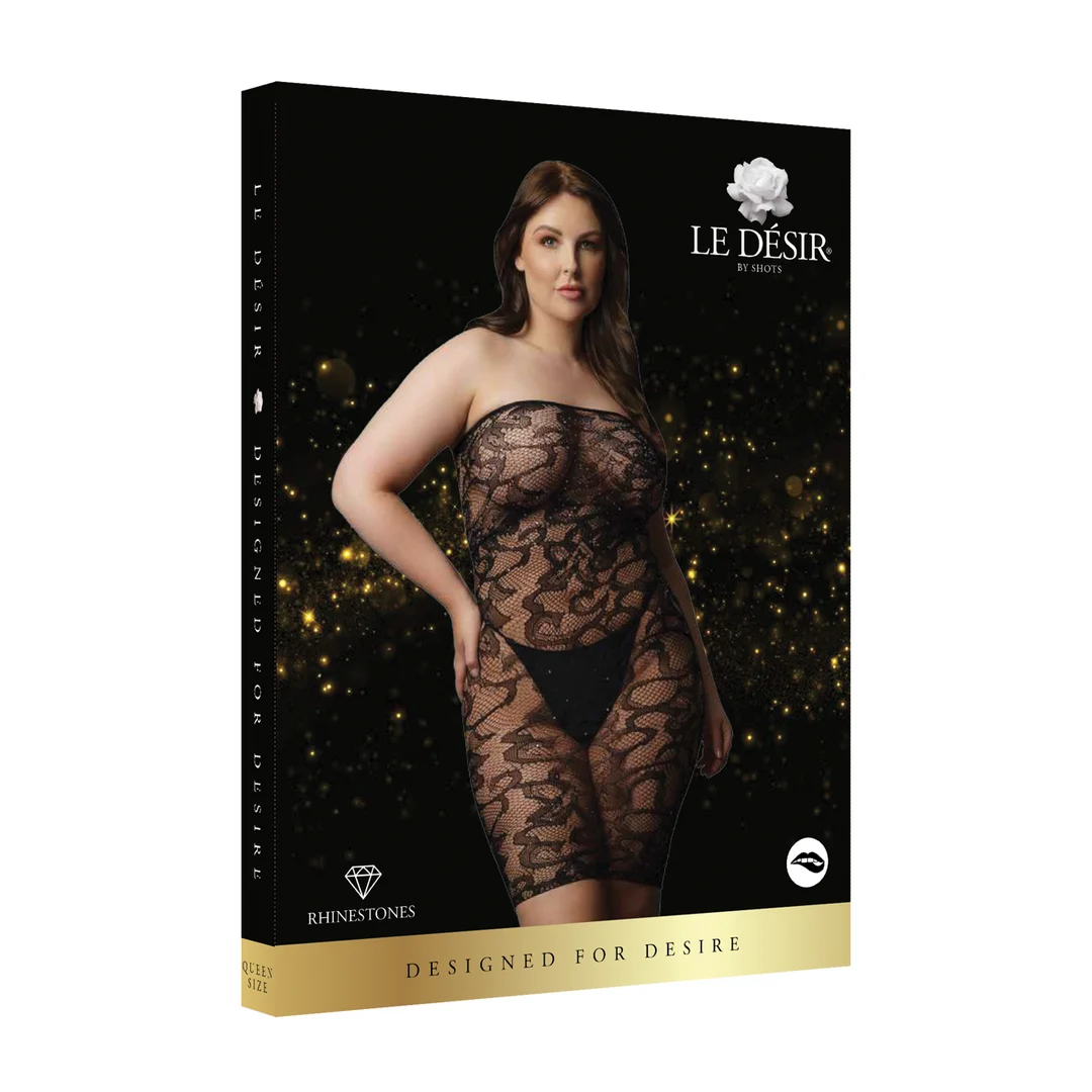 Tenue de fête en dentelle et strass, à l’éclat festif, pour une lingerie pulpeuse – LIN – Image 1