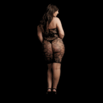 Tenue de fête en dentelle et strass, à l’éclat festif, pour une lingerie pulpeuse – LIN – Image 5