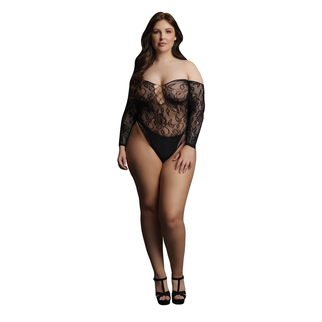 Combinaison en dentelle avec strass pour une allure sensuelle et pulpeuse – Le Desir – Image 10