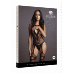 Body résille grande taille pour silhouette pulpeuse avec jarretelles et col montant - Le Desir – Image 7