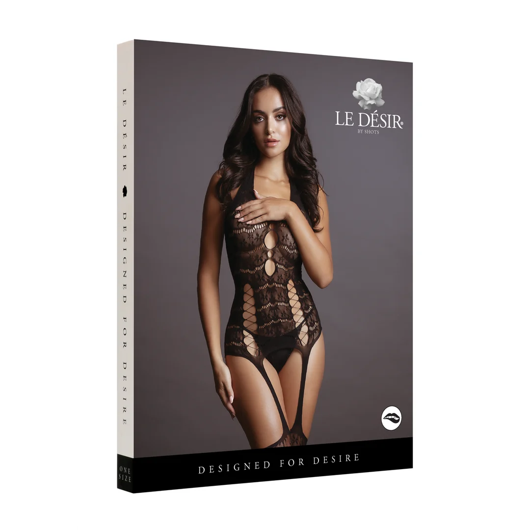 Body résille en dentelle avec jarretelles pour silhouette pulpeuse – Le Desir – Image 7