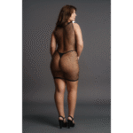 Robe sexy grande taille en résille avec accent contrastant en V pour les silhouettes avec des courbes – LIN – Image 5