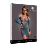 Mini robe grande taille en résille contrastante pour silhouette ronde – LIN – Image 19