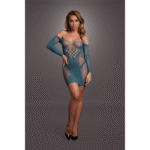 Mini robe grande taille en résille contrastante pour silhouette ronde – LIN – Image 22
