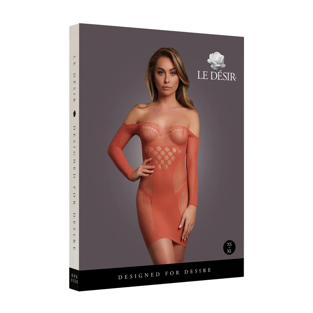 Mini robe grande taille en résille contrastante pour silhouette ronde – LIN – Image 25