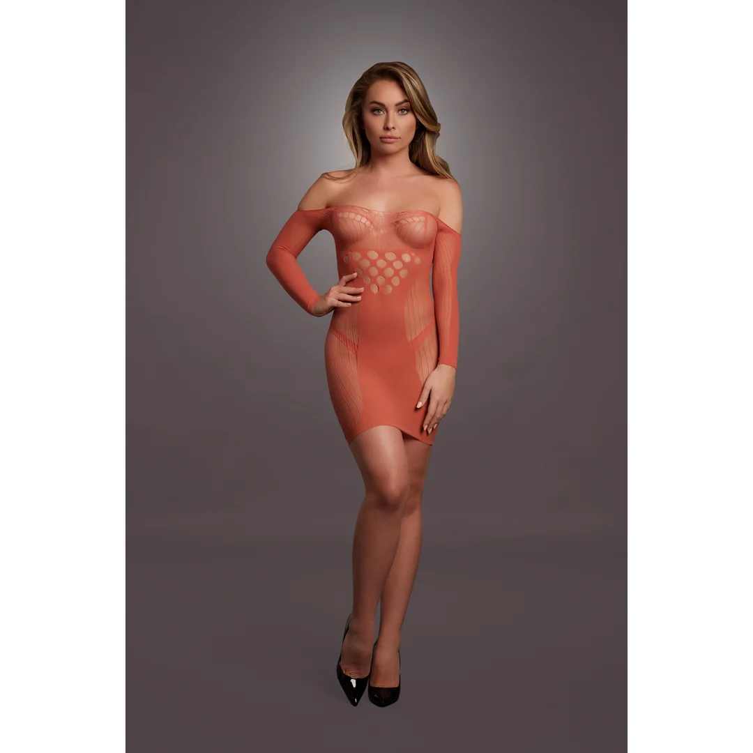 Mini robe grande taille en résille contrastante pour silhouette ronde – LIN – Image 28