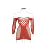 Mini robe grande taille en résille contrastante pour silhouette ronde – LIN – Image 18