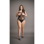 Body pour silhouette ronde avec résille contrastante, pour un look sensuel – SexyPlus – Image 6