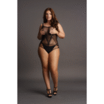 Body pour silhouette ronde avec résille contrastante, pour un look sensuel – SexyPlus – Image 4