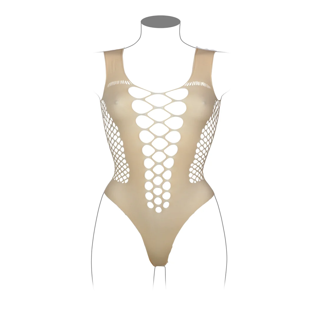 Body pour silhouette ronde à décolleté en V et empiècements opaques, pour des formes sublimées – LIN – Image 6