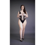 Body pour silhouette ronde à décolleté en V et empiècements opaques, pour des formes sublimées – LIN – Image 18