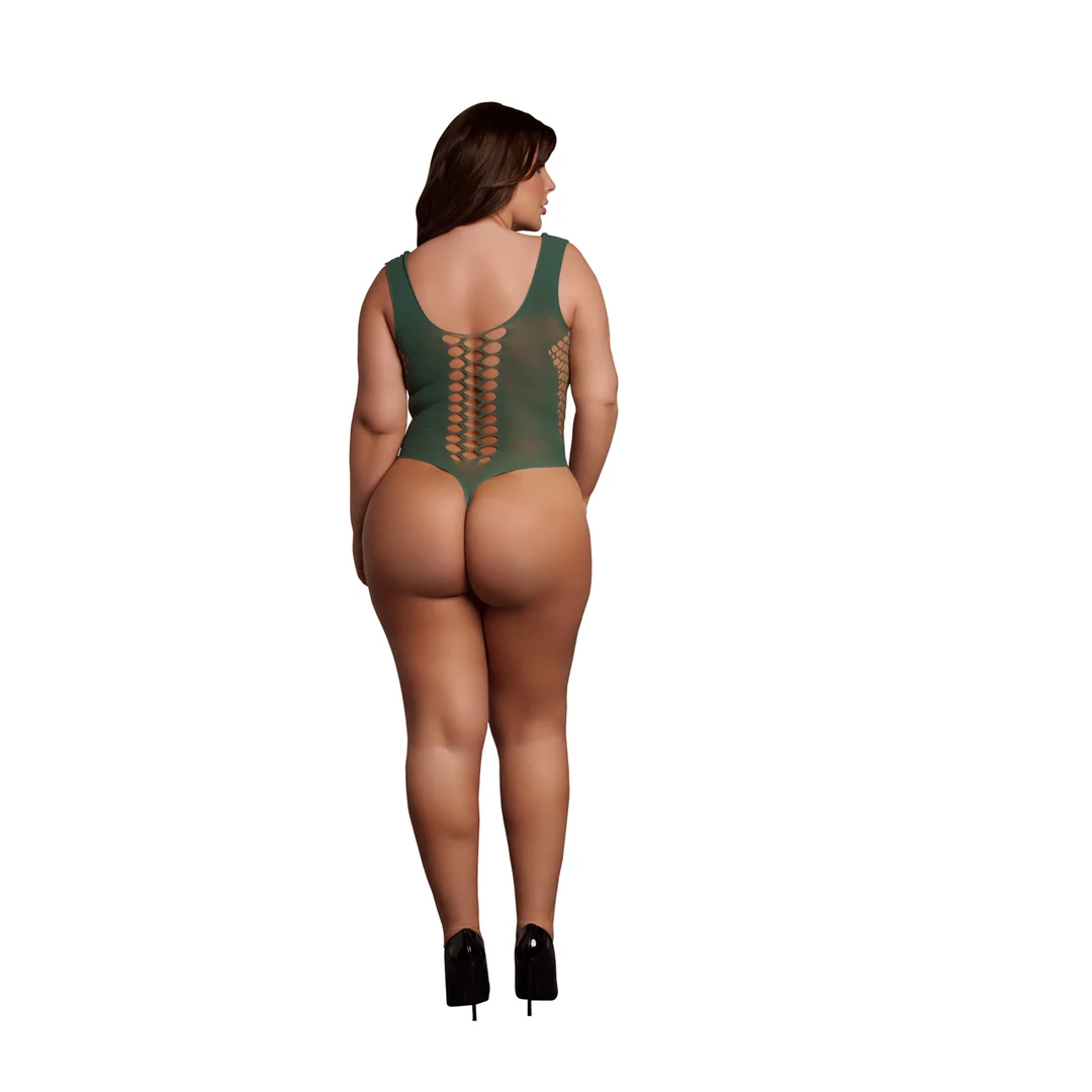 Body pour silhouette ronde à décolleté en V et empiècements opaques, pour des formes sublimées – LIN – Image 20