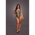 Body pour silhouette ronde à décolleté en V et empiècements opaques, pour des formes sublimées – LIN – Image 21