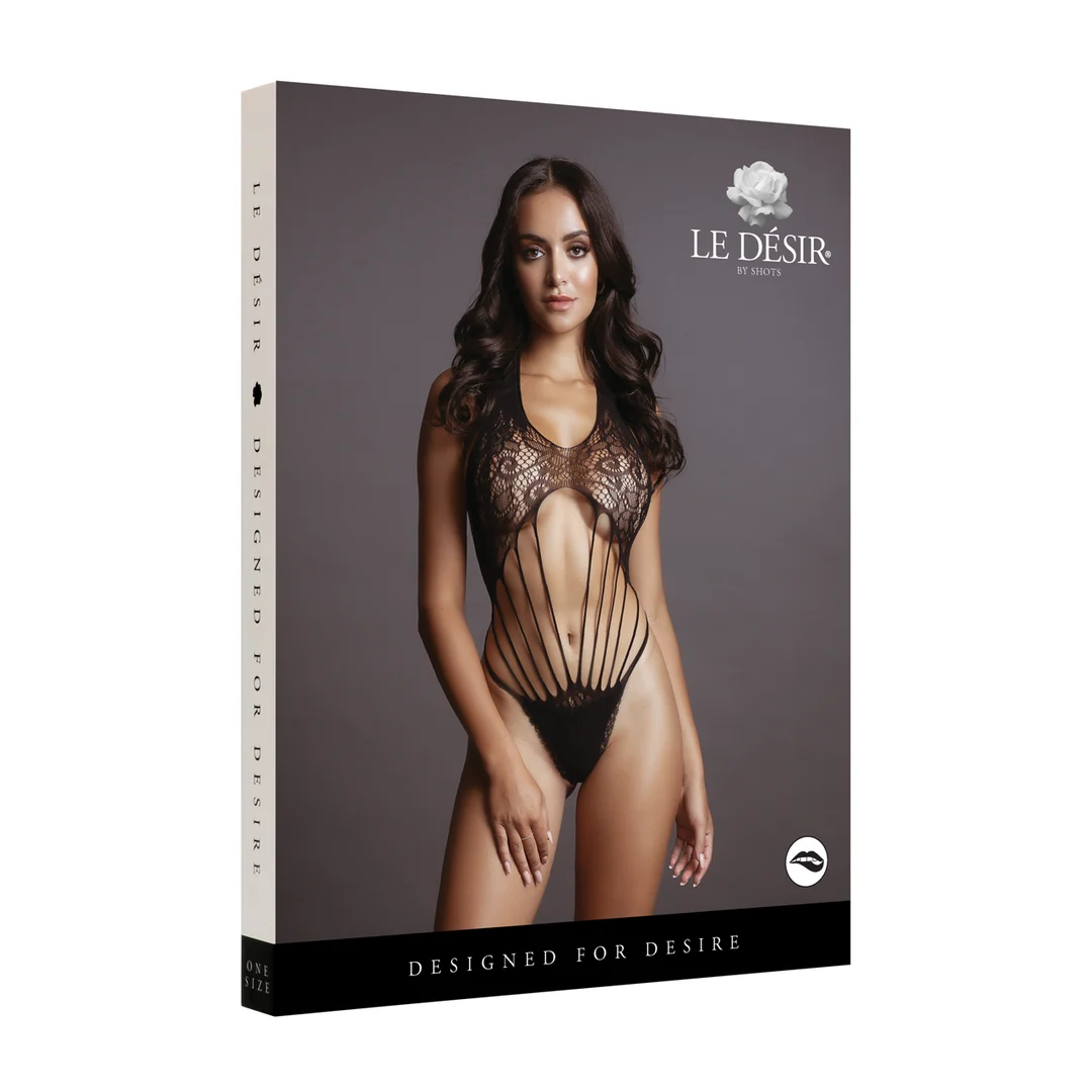 Body en dentelle pour silhouette généreuse avec tour de cou à brides – LIN – Image 7